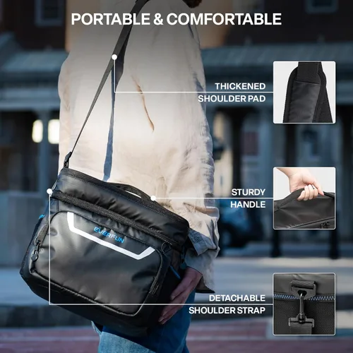 Vista 6 de EVERFUN Small Compact Cooler Bag 24/48 Can Insulated Lunch Box Double Deck Soft Leak-Proof Waterproof Collapsible Ice Chest for Men Women Work