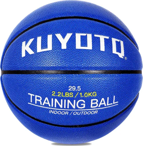 Vista 14 de KUYOTQ 3LBS/3.3LBS/2.2LBS Weighted Heavy Training Basketball 29.5/28.5" in and Outdoor Improving Handling Dribbling Passing Rebounding Skill Negro