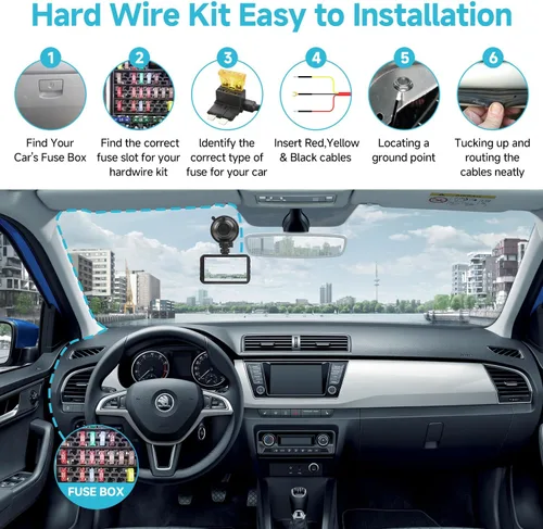 Vista 7 de Kit de cable duro para cámara de salpicadero, kit de cable duro para cámara tipo C de 3 conductores, kit de cable duro USB-C de 12V-24V a 5V