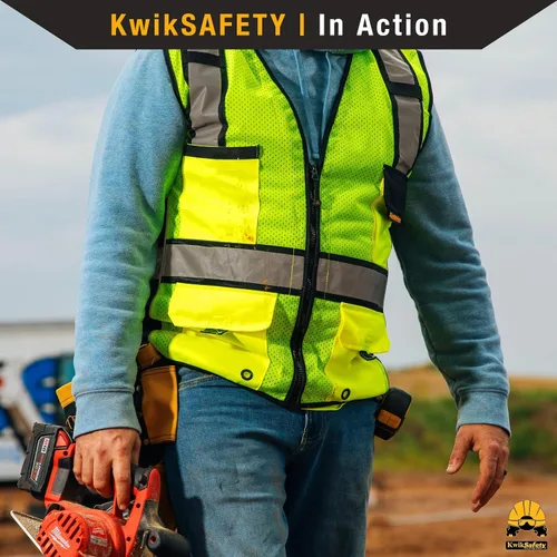 Vista 6 de KwikSafety RoadBOSS Econ & Premium Safety Vest Class 2 ANSI OSHA