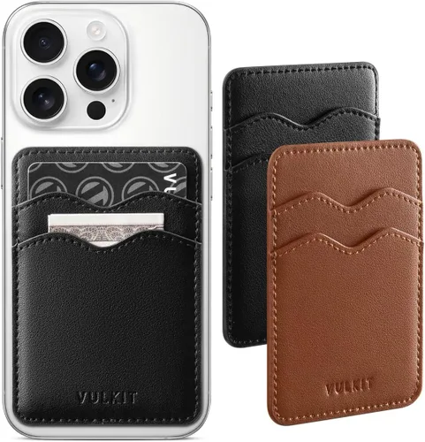 Vista 8 de VULKIT Soporte adhesivo para tarjetas Compatible con iPhone, cartera de cuero para teléfono celular, estuche para tarjetas de crédito, adhesivo