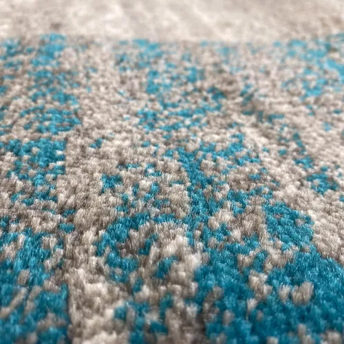Vista 3 de LUXE WEAVERS Lagos Collection 9248 - Alfombra geométrica Art Deco turquesa de 2 x 3 pulgadas Pelo mediano, resistente a las manchas