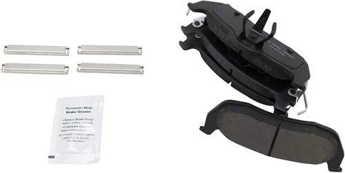 Vista 4 de TRQ Kit de pastillas de freno delanteras y traseras y rotores Kit de productos químicos para freno, pastillas de freno de cerámica compatible