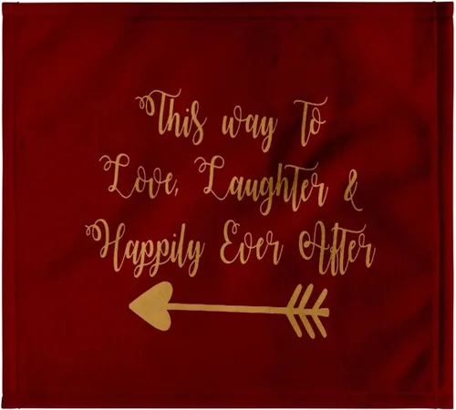Vista 7 de 3dRose This Way to Love Laughter and Happily Ever After Quote 15x22 Hand Towel