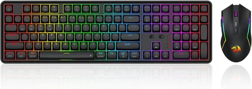 Vista 10 de Redragon Teclado inalámbrico para juegos S144 Combo, K617 PRO 60% + mouse K617 + M693