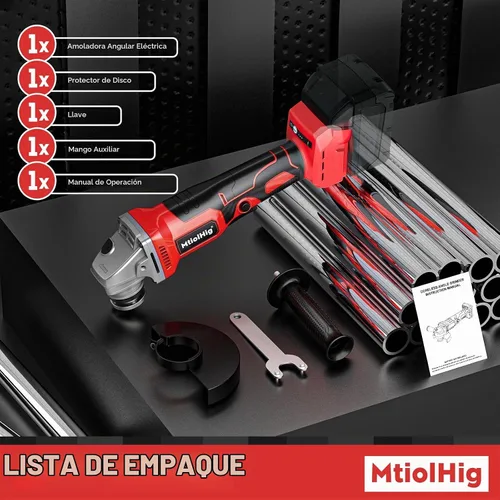 Vista 7 de MtiolHig Amoladora angular inalámbrica compatible con batería Milwaukee de 18 V: herramienta amoladora sin escobillas, amoladora angular pequeña