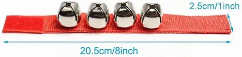 Vista 2 de Coolrunner 2 unids/4 unids banda de muñeca campanas de Navidad musical Rojo