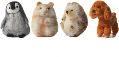Vista 2 de Feltsky Kits de fieltro de aguja de 4 animales para principiantes, fáciles de hacer con todo, manualidades para mamá, abuela