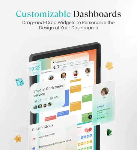 Vista 6 de Cozyla Mate Calendario Digital+ 2: Calendario de pared con pantalla táctil de 24 pulgadas, tabla de tareas personalizable, panel inteligente