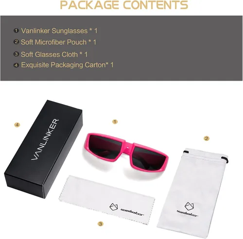 Vista 6 de VANLINKER Gafas de sol gruesas envolventes para mujeres y hombres, gafas futuristas Y2k VL9697