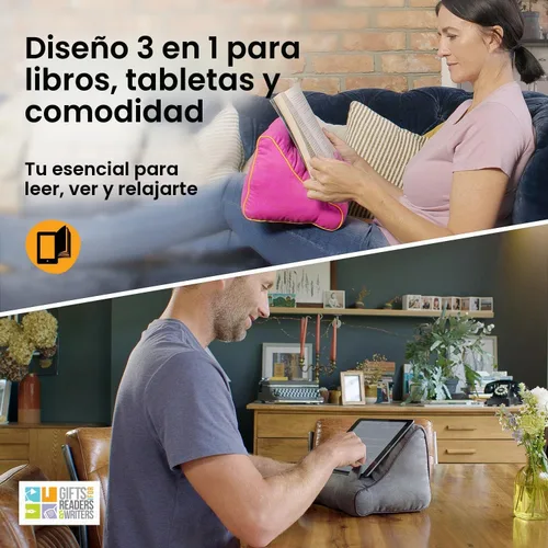 Vista 3 de Regalos para lectores y escritores Sofá de libros Soporte para iPad Soporte acolchado para tableta y soporte para libros Almohada de lectura