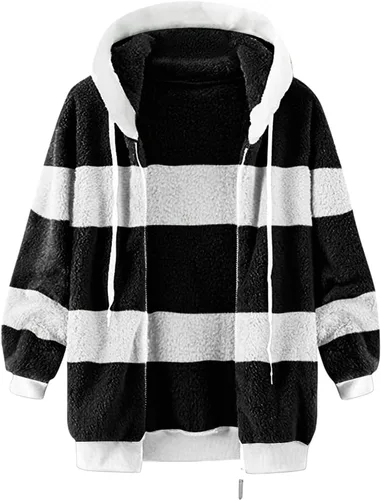 Vista 4 de APIVOE Winter Coats for Women Fuzzy Fleece Zip Up Jackets Fall Fashion Dressy Oversized Fluffy Sherpa Sweatshirts Outerwear