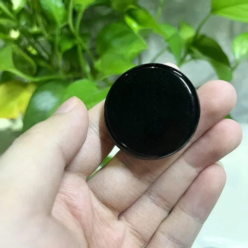 Vista 2 de 3 pomos de obsidiana negra para cajones, pomos de piedras preciosas naturales, tiradores de piedra de cristal negro, manijas de gabinete de piedras