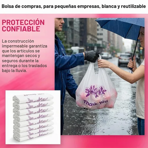 Vista 6 de Yesland 500 bolsas de comestibles reutilizables, 13 x 7 x 21 pulgadas, 15 micrófonos, bolsas de compras a granel de 0.6 mil para comestibles
