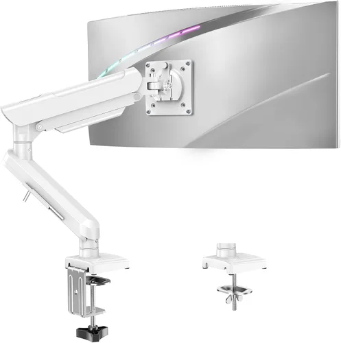 Vista 12 de MOUNTUP Soporte de monitor doble para escritorio, brazos de monitor para 2 monitores de 32, 27, 24, 22 pulgadas, soporte de monitor doble ajustable