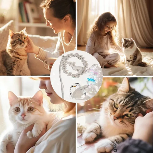 Vista 6 de Regalos conmemorativos para gatos por pérdida de gato, atrapasoles de cristal K9 para ventanas, regalo personalizado de condolencias para mascotas