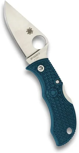 Vista 6 de Spyderco Manbug Leaf Cuchillo plegable de bolsillo con hoja de acero VG-10 de 1.9" y mango FRN - Cuchillo EDC para hombres y mujeres, perfecto