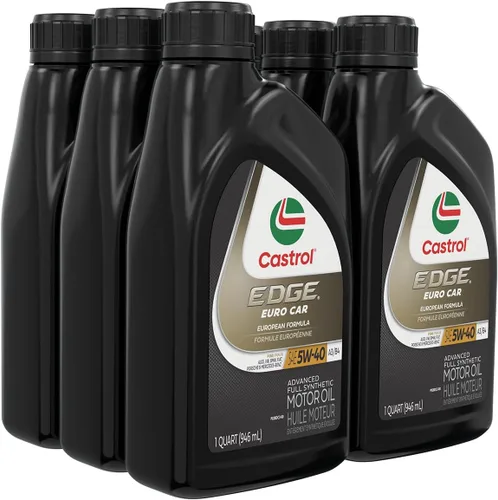 Vista 8 de Castrol EDGE Euro 5W-40 A3/B4 Advanced - Aceite de motor Syn completo, 1 cuarto de galón, paquete de 6
