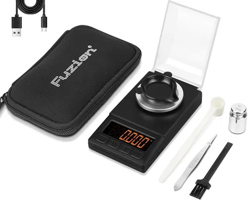 Vista 11 de Fuzion Escala de miligramo 1.76 oz/0.00004 oz, kit de báscula de polvo 6 en Negro