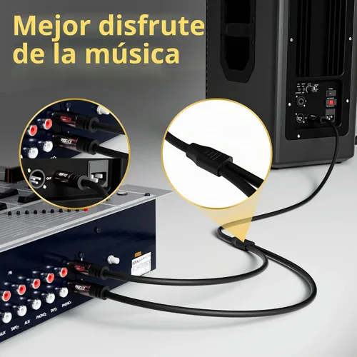 Vista 5 de Cable RCA Y de 25 pies, 1 RCA macho a 2 RCA macho adaptador divisor macho