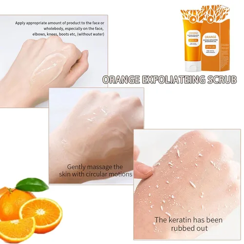 Vista 2 de Gel exfoliante de enzimas naranjas, gel exfoliante de enzimas naranjas, geles exfoliantes de naranjas para cara y cuerpo, limpieza profunda de poros