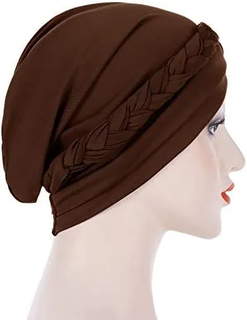 Vista 2 de Novarena Turbante africano para mujer, gorro preatado con nudo