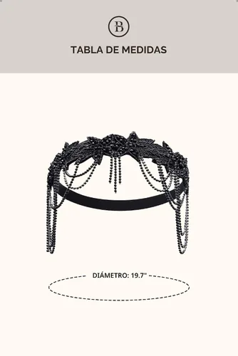 Vista 5 de BABEYOND Diadema de los años 20 con diseño de flapper para mujer, accesorio vintage para el cabello Negro