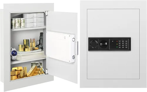 Vista 9 de IRONMAX Caja fuerte de pared, empotrada plana, oculta en la pared, caja de seguridad con luces LED y cerradura electrónica digital, 22 pulgadas
