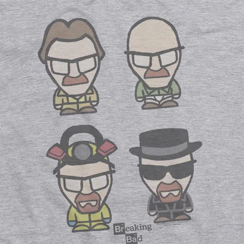 Vista 3 de Popfunk Breaking Bad Faces of Walt - Camiseta unisex de triple mezcla para adultos