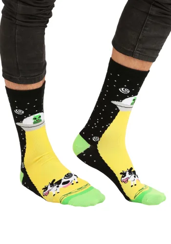 Vista 2 de Calcetas de Abducción Alienígena para Adultos Multicolor