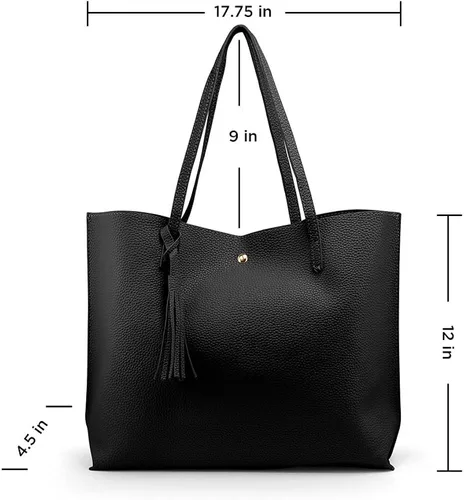 Vista 7 de oct17 - bolsa tote con asas largas para llevar al hombro, bolsa moderna para mujer