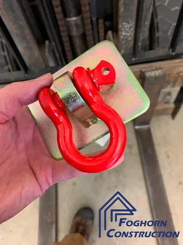 Vista 4 de Soporte de grilletes de anillo en D con placa de respaldo y anillo en D de 1/2 pulgada, anillos en D para remolques y accesorios de tractor, anclaje