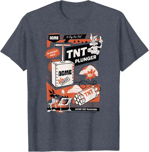 Vista 51 de Looney Tunes Wile E. Coyote - Camiseta de émbolo TNT, Blanco, S