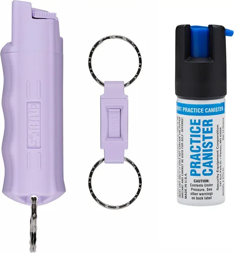 Vista 12 de SABRE Pepper Spray - Quick Release Keychain for Easy Carry & Fast Access, Max Police Strength Self Defense OC Spray with UV Dye, 10 Sec. Spray Time