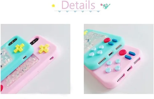 Vista 3 de UnnFiko - Funda Squishy 3D estilo dibujos animados compatible con iPhone 6 / iPhone 6s, diseño de estrellas líquidas creativas, divertida, blanda