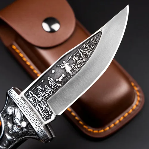 Vista 2 de NedFoss TIGER ROAR - Cuchillo de bolsillo de regalo para hombres, papá