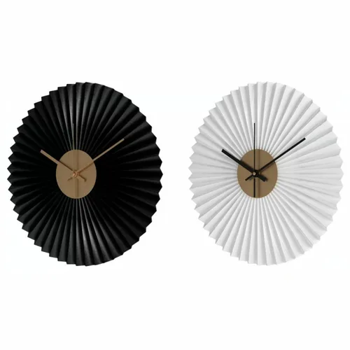 Vista 2 de Reloj de Pared DKD Home Decor Blanco Negro Blanco/Negro Hierro Plástico Moderno 30 x 4 x 30 cm (2 Unidades)