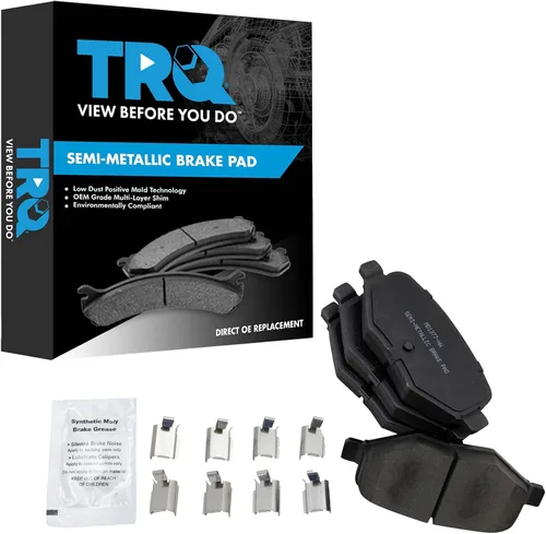 Vista 93 de TRQ Pastillas de freno delanteras semi metálicas compatibles con Ford Expedition 2018-2021 F-150 2018-2020 Lincoln Navigator 2018-2022