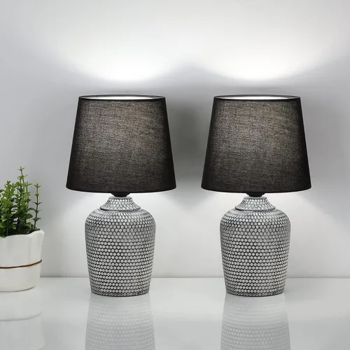 Vista 8 de Sucolite Juego de 2 lámparas de mesa pequeñas de 11.8 pulgadas, lámparas de mesita de noche para dormitorio, habitación de los niños, bonitas