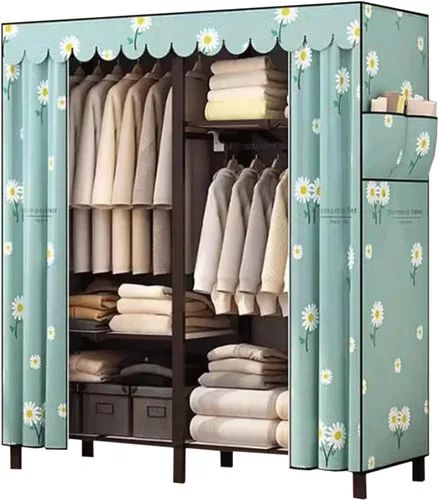 Vista 18 de large closets Folding Closet with Cloth Cover Clothes Closet Portable Wardrobe Closet Metal Iron Frame Closets for Bedroom Large Closet Space-saving