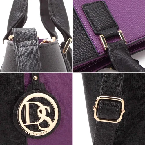 Vista 3 de DASEIN - Bolsa de mano para mujer, bolsa tipo bandolera, asa superior, bolsa plana para trabajar