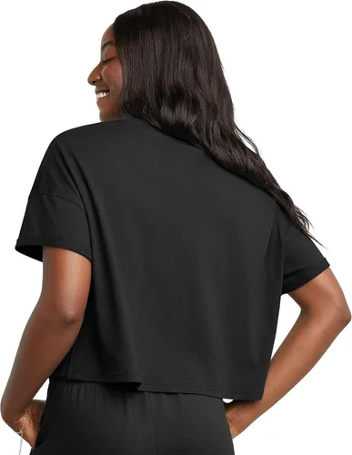 Vista 2 de Hanes Camiseta de manga corta con mangas enrolladas, 100% algodón para mujer