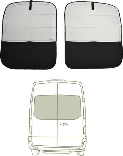 Vista 36 de Cubierta opaca aislante para ventana diseñada para Ford Transit alto/medio, borde de plástico completo de 130 pulgadas de longitud, ventana trasera