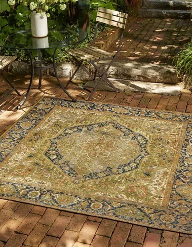Vista 10 de Unique Loom Outdoor Traditional Collection - Alfombra de área - Nosara (4 pies 1 pulgada x 6 pies 1 pulgada, rectangular, azul/azul claro)