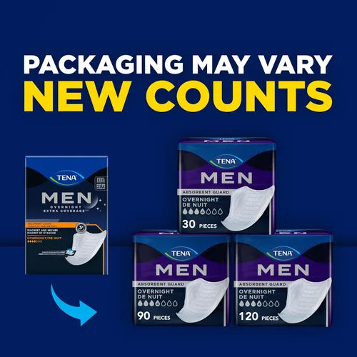 Vista 2 de Tena - Protectores de noche para hombre, almohadillas para incontinencia para hombres, 30 unidades Engineered to fit the male anatomy, these