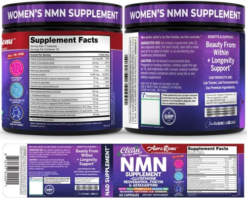 Vista 9 de NMN 500mg NAD+ Suplemento de apoyo para mujeres, energía celular