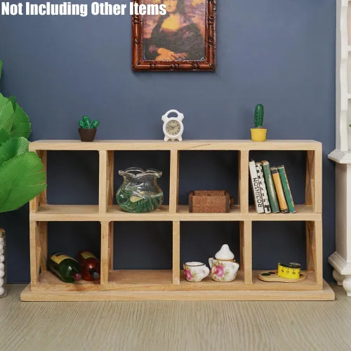 Vista 5 de Odoria Estante de cubo miniatura 1/12 8 rejilla accesorios para muebles de casa de muñecas