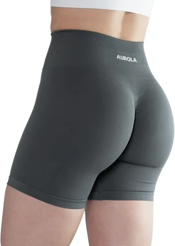 Vista 3 de AUROLA Intensify - Pantalones cortos de entrenamiento para mujer, sin costuras, para gimnasio, yoga, correr, deporte, ejercicio activo, fitness