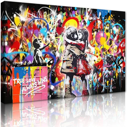 Vista 51 de Yeesjoee Graffiti Hip-Hop Style Culture - Arte de pared, póster abstracto de la vida es hermosa, impresión en lienzo colorido y moderno de pintura