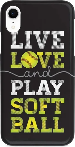 Vista 11 de Inspired Cases - Compatible con iPhone Xs Max - Funda protectora con textura 3D para Apple iPhone Xs Max - Live Love & Play Softbol